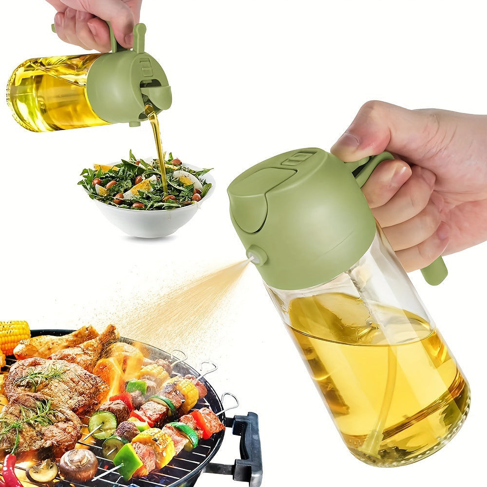 470ml Oil Sprayer 2 in 1 Glass Kitchen Oil Bottle for Home Use