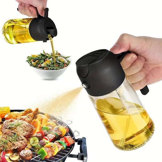 470ml Oil Sprayer 2 in 1 Glass Kitchen Oil Bottle for Home Use